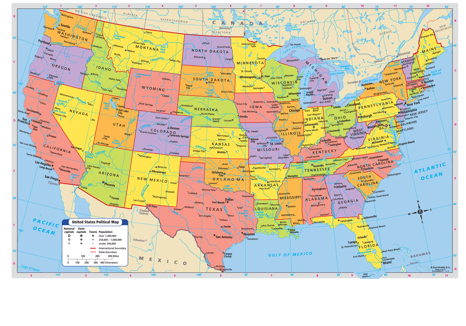 Plain Map Of North America